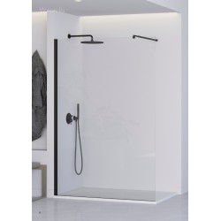 PARETE DOCCIA L100H200 WALK-IN PROFILO NERO 8mm